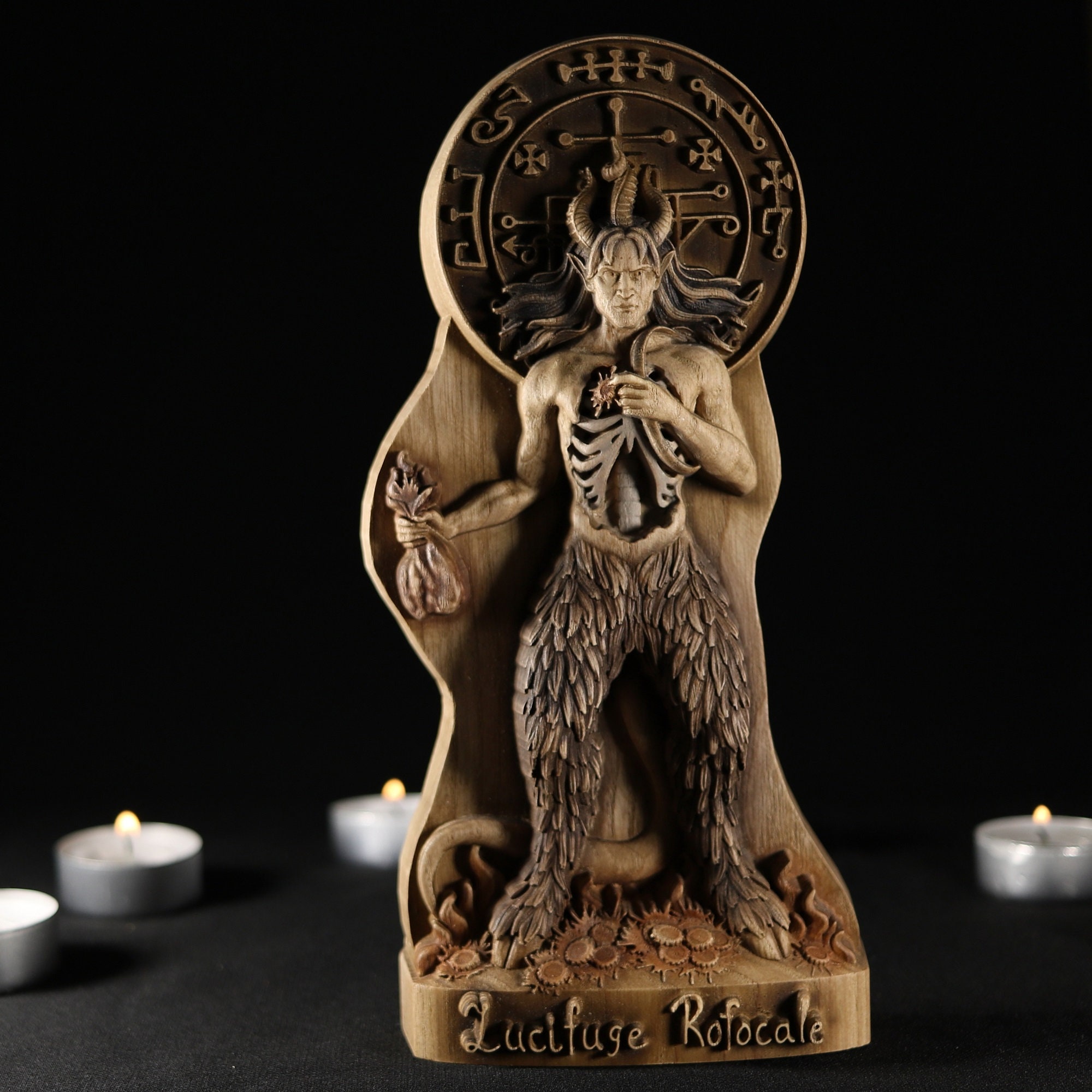 ルキフゲ・ロフォカレの悪魔像、トネリコの木のゴシック装飾 - Etsy 日本