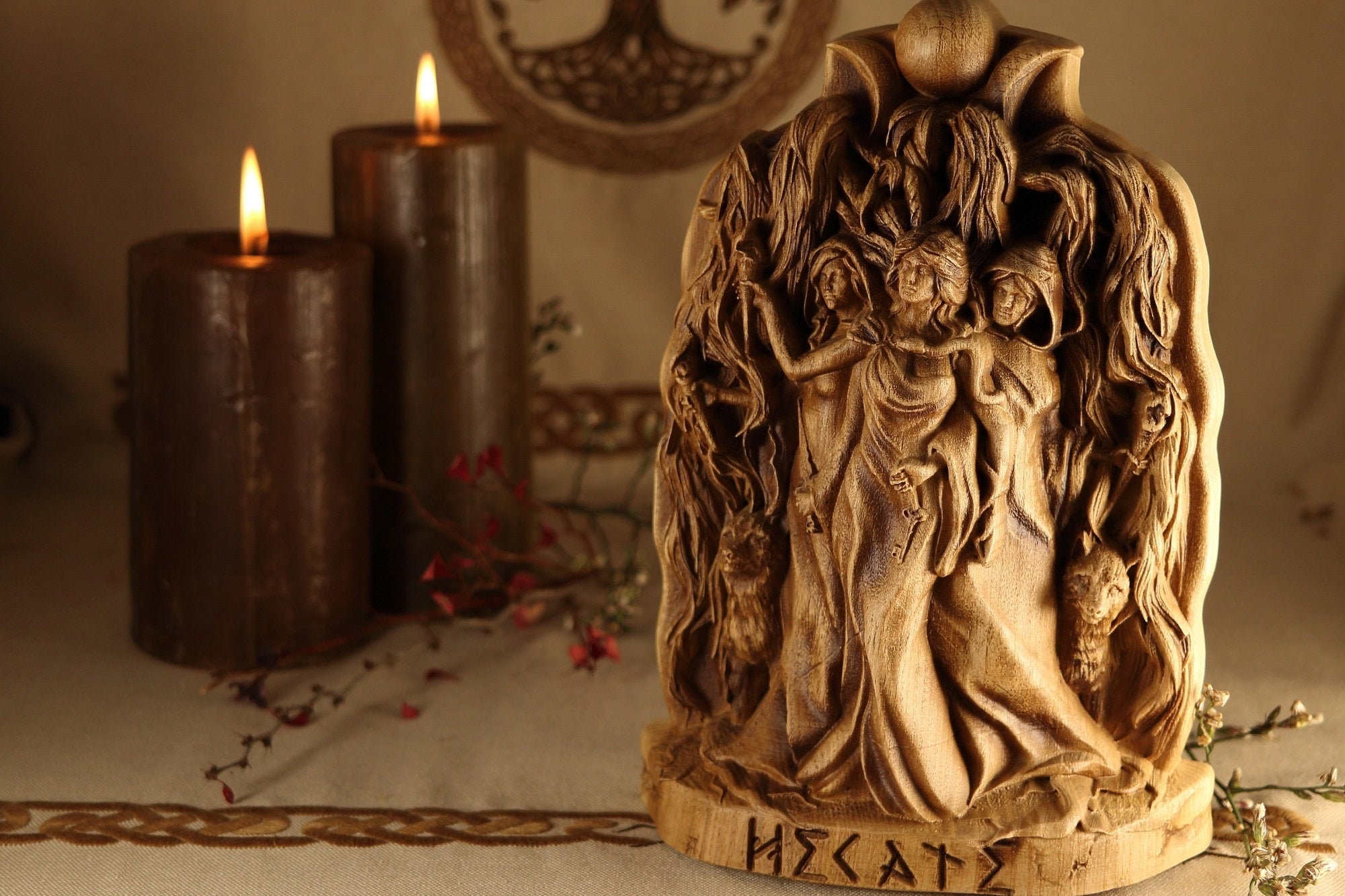 Hecate statue Hekate statue Triple goddess statue altar Etsy