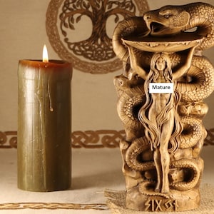 Sigyn Goddess Statue: Norse Pagan Altar Decor, Ash Tree Figurine