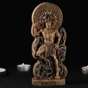 Asteca, Tezcatlipoca Arte asteca Estátua asteca Estátuas de deus asteca Estátua maia mexicana Decoração asteca Escultura em madeira Máscara asteca Deus asteca