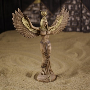 Isis Statue Wooden Egyptian Goddess Altar Decor Sculptures image 2