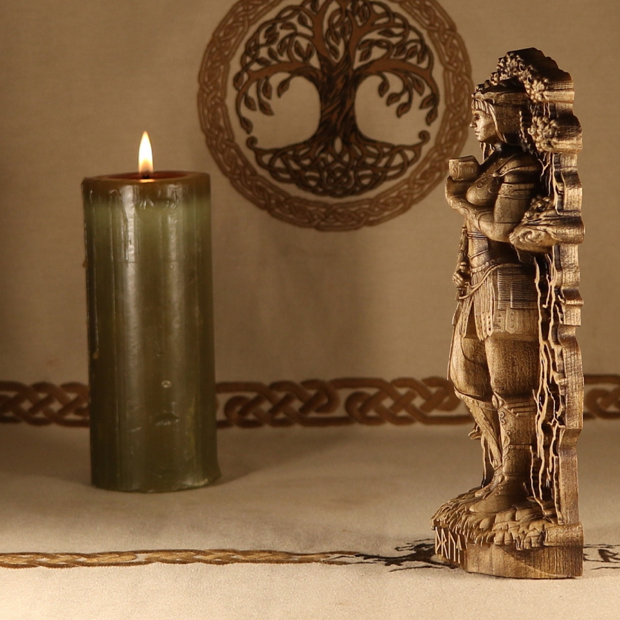 Walküre Holzfigur Þrúðr Thrud Goddess Statue nordisches Etsy