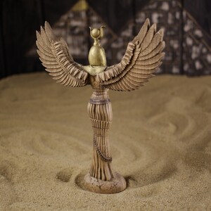 Isis Statue Wooden Egyptian Goddess Altar Decor Sculptures image 4