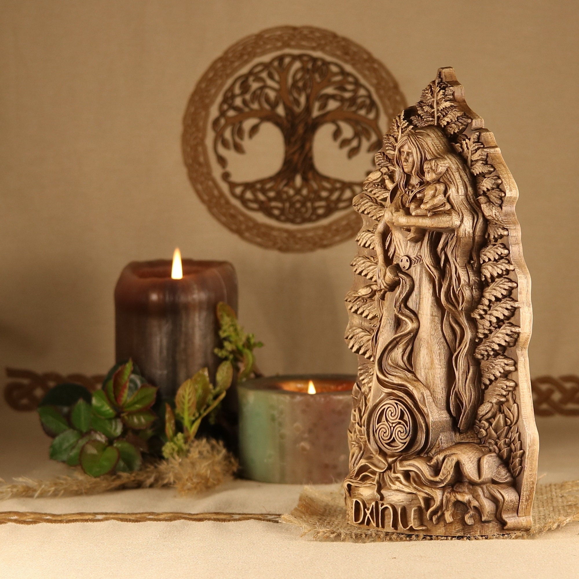 Danu Goddess Ash Tree Sculpture: Celtic Mother Earth Statue - Etsy