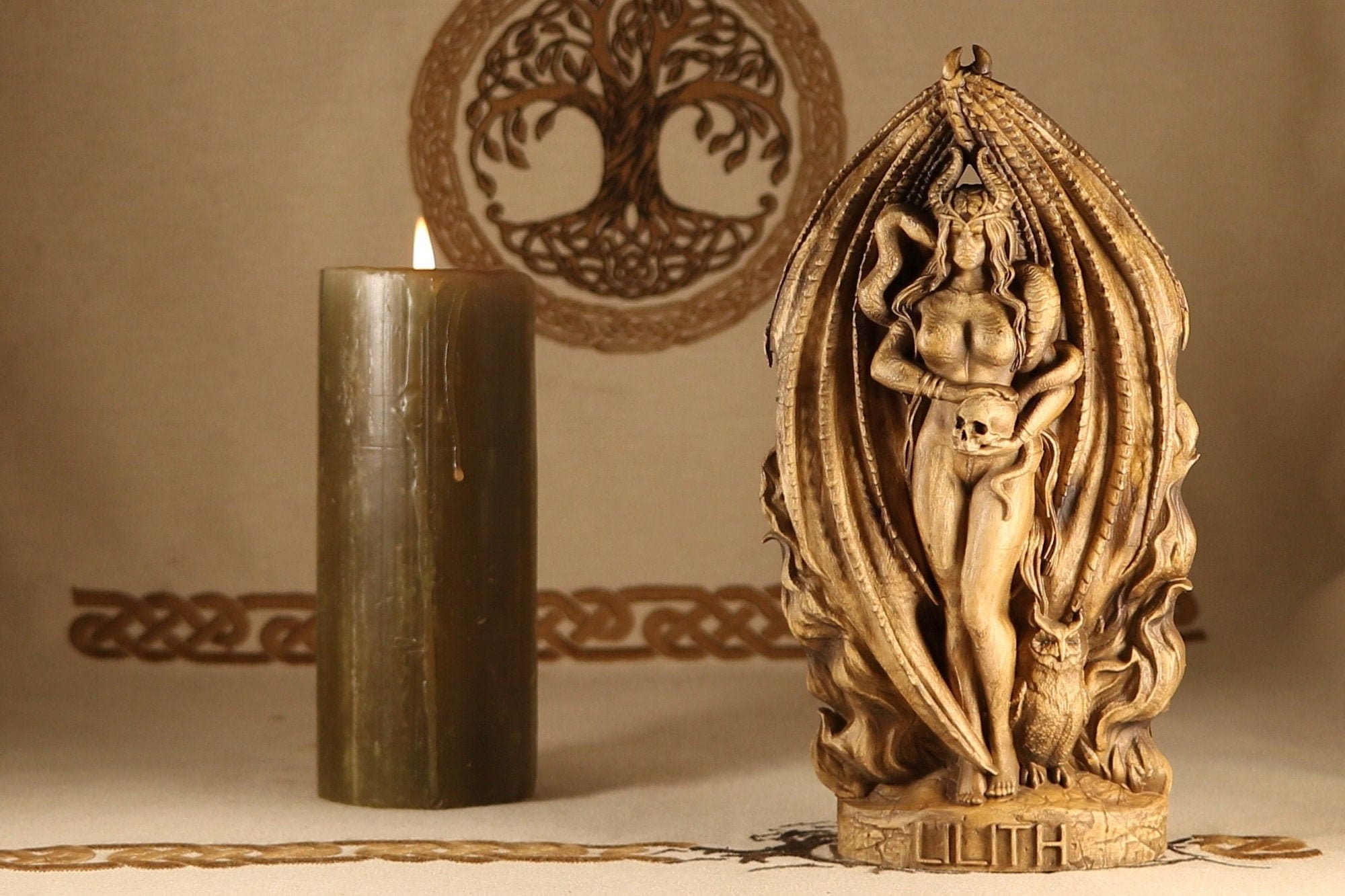 Lilith statue Lilith goddess Ishtar Inanna statue lilith Etsy