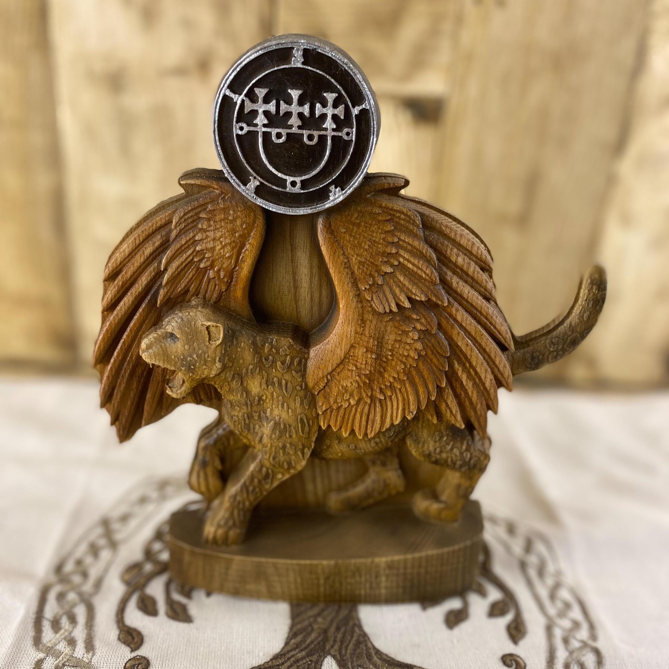 Sitri Statue: Winged Panther, Occult Altar Decor