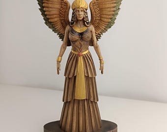 Ninhursag Wooden Statue – Sumerian Mother Goddess Altar Deco Mesopotamian Fertility Sacred Feminine Altar