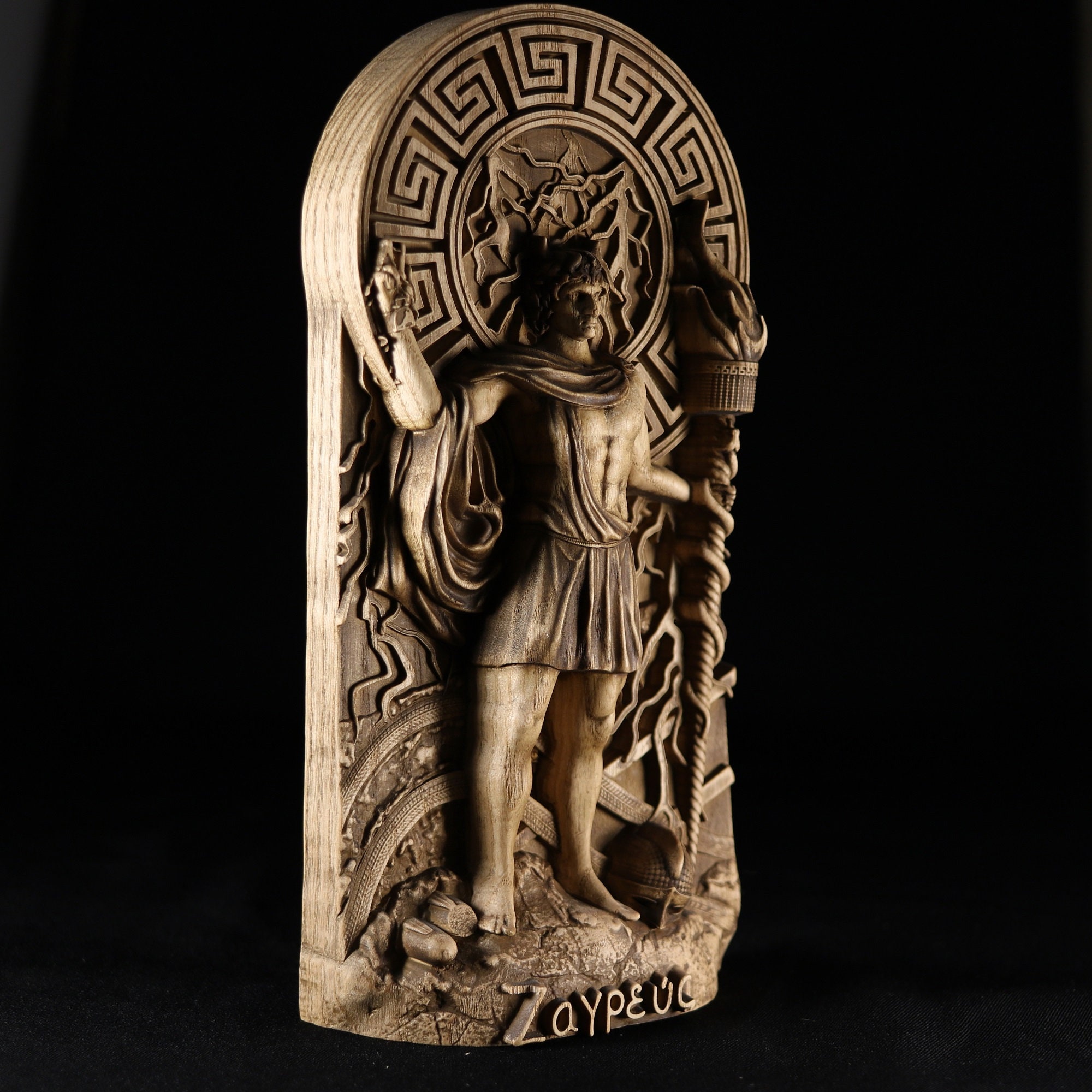 ザグレウス像：木製のギリシャ神彫刻、ディオニュソス神 - Etsy 日本