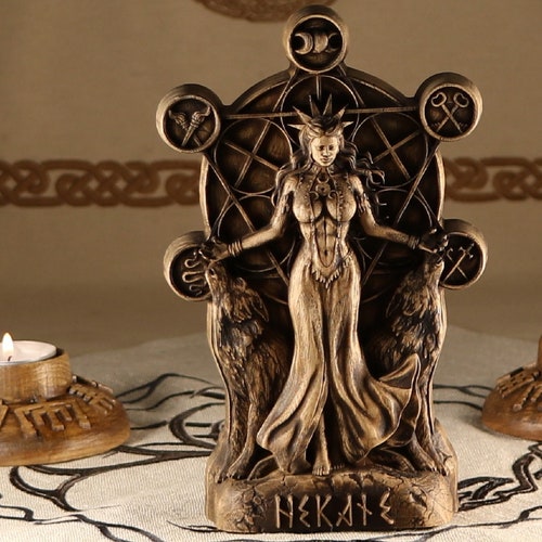 Hecate Statue Hekate Greek Sculpture Triple Goddess Statue Etsy