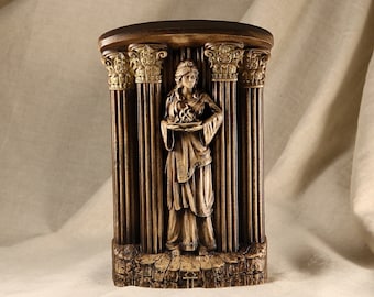 Hestia Statue: Wooden Greek Goddess Sculpture