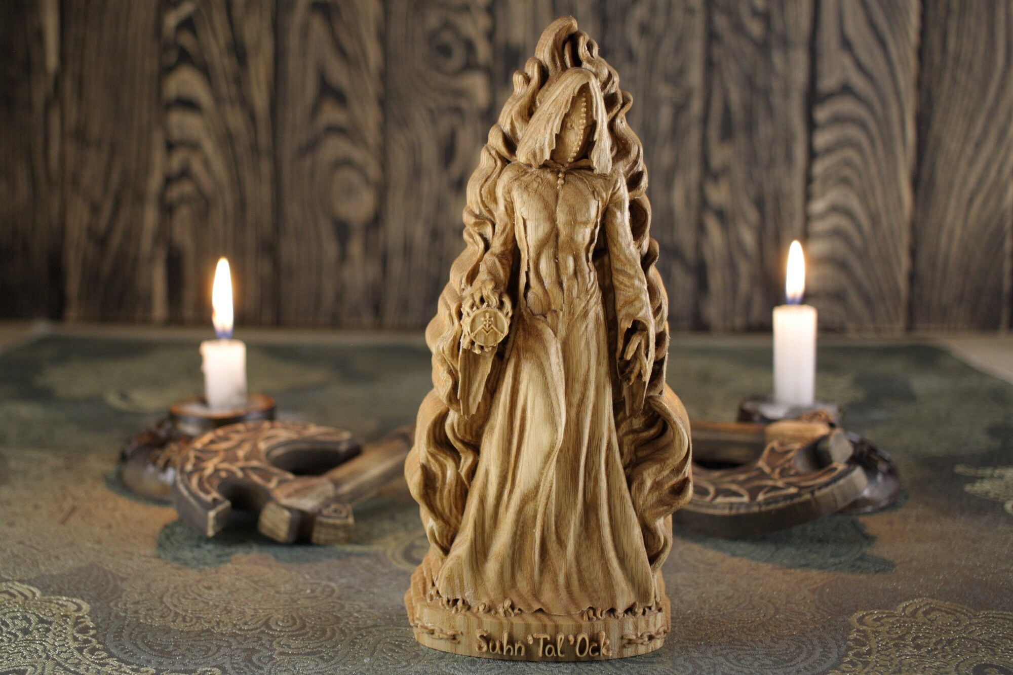 Suhn'tal'ock Wood Sculpture: Gothic Occult Decor - Etsy
