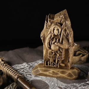 Lugh god, Lugh statue, Cu chulainn Irish god Wood sculpture Norse altar Norse pagan Norse gods  Wood carving Odin statue Dagda Small statue