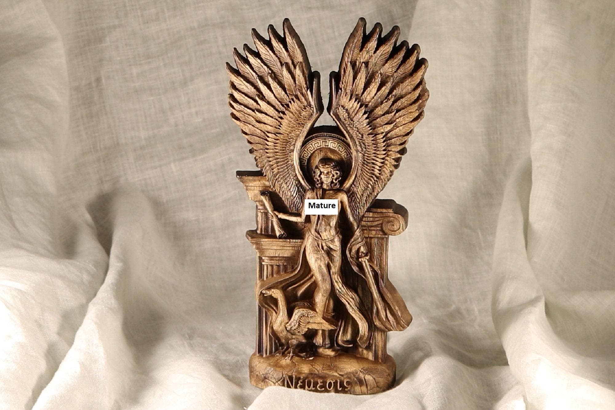 Nemesis Statue: Greek Goddess of Vengeance, Wooden Sculpture - Etsy