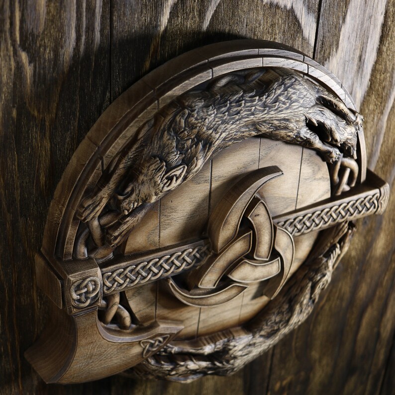Viking Shield Wooden Shield Viking Decor Wall Decor Viking Etsy