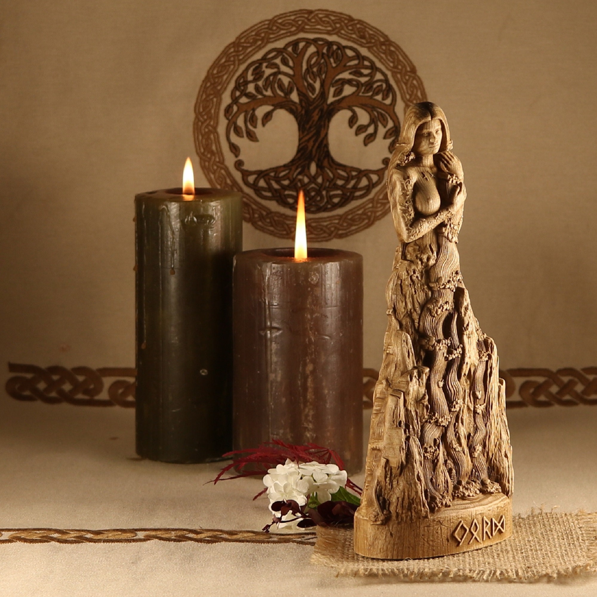 Wicca altar decor mythology art Norse pagan decor Wood Etsy