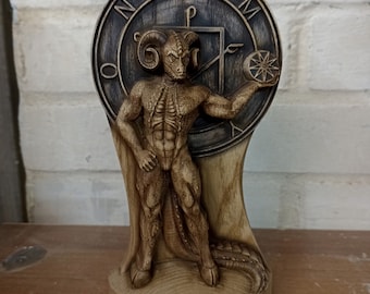 アマイモン悪魔像：木製の病的な天使、オカルトの装飾 - Etsy 日本