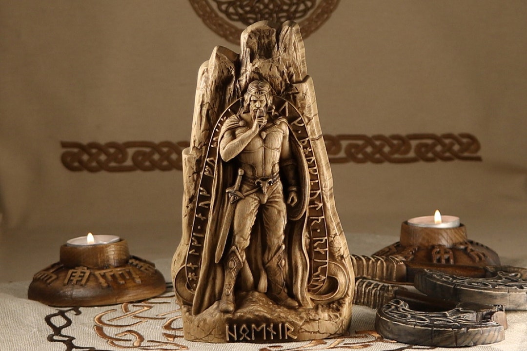 Tyr, Norse God Of War Wooden Statue