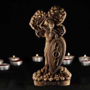 Dodola Slavic Goddess Wood Sculpture: Pagan Norse Altar Statue