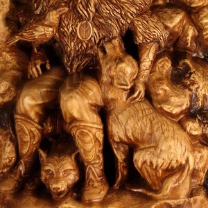 Odin Statue: Norse God Carving, Viking Decor Alta Sculptur Mythology Wood carving Heathen Wotan image 5