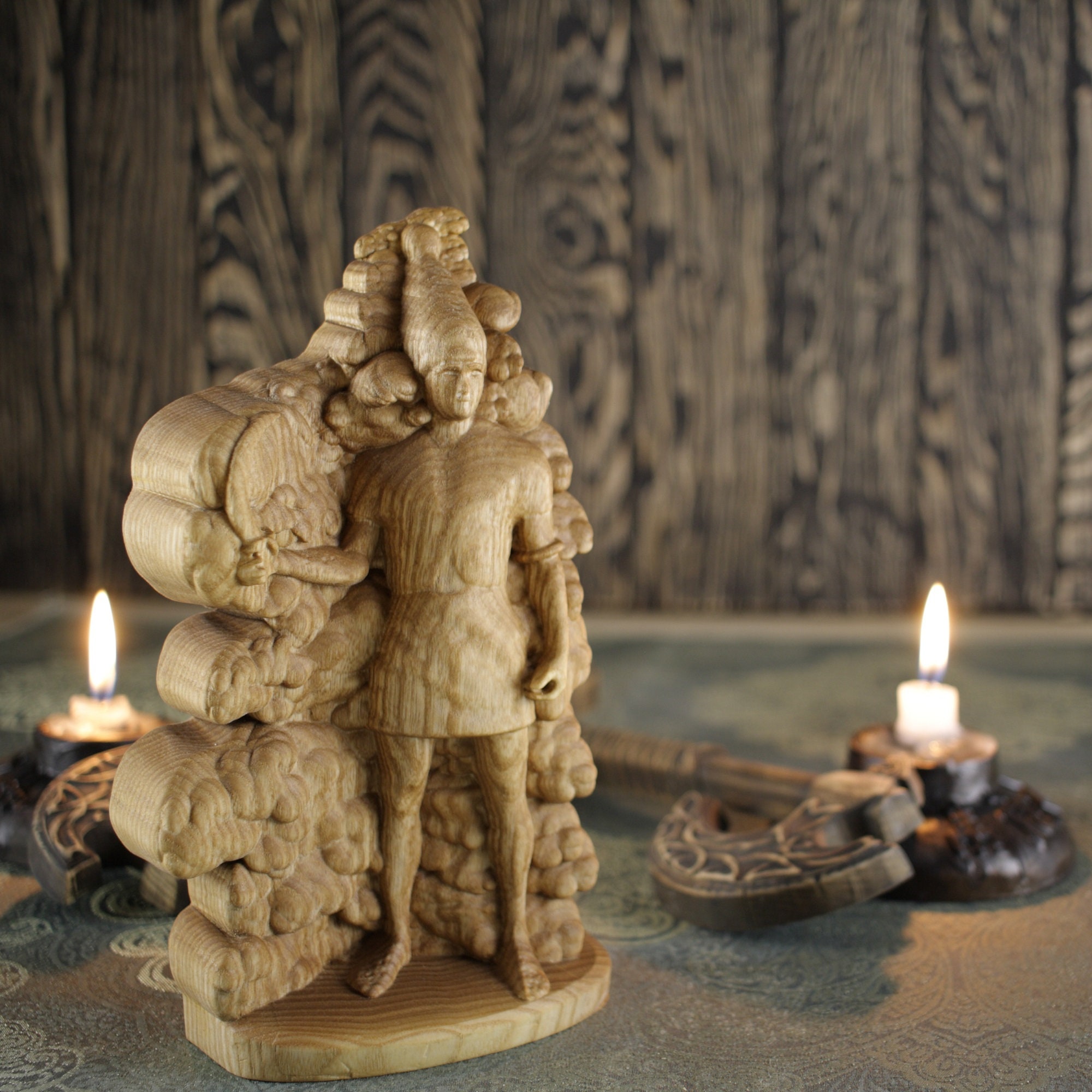 バアルの木像：カナンの嵐の神の彫刻 - Etsy 日本