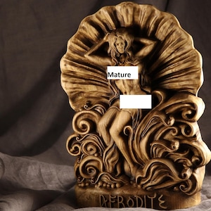 Aphrodite statue Birthing goddess Wooden statue Greek sculpture Woodcarving Aphrodite Greek statue Greek mythology  Goddess statue