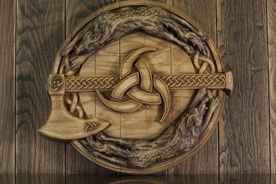 Viking Shield, Wooden Shield, Viking Decor, Wall Decor Viking Wall