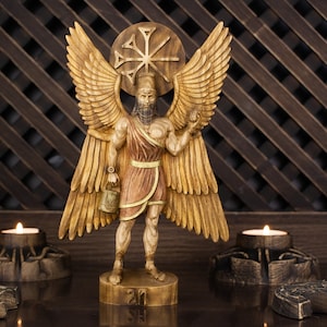 Sumerian statue Anu, Sumerian gods Mesopotamia Astarte Ancient Mesopotamian deity Mesopotamia art Wood sculpture Wooden statue Wood carving