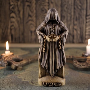 Sol Valagius Statue: Ash Wood Satanic Altar Decor