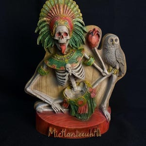 Mictlantecuhtli Mictlantecuhtli statue Aztec Aztec mythology Aztec art Mexican art Death Mictlantecuhtli art Wood statue Wood carving