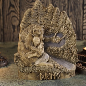 Artio, Celtic Goddess, Celtic Mythology, Wooden Bear Goddess Statue