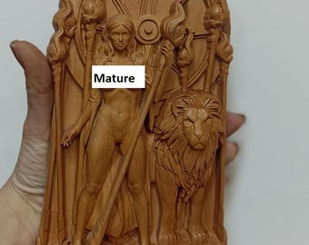 Inanna Pear Wood Statue: Sumerian Goddess, Ishtar, Witchcraft Decor