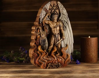 Wooden Colored Statue of Azazel
