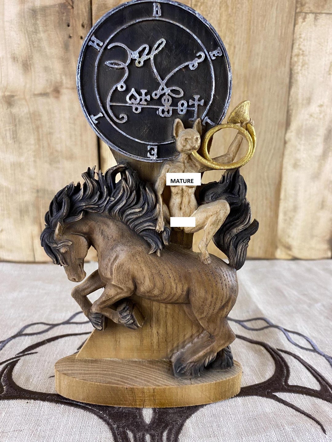 King Beleth Wooden Statue | Gothic Demon Sculpture | Occult Art Decor | Mythological Wooden Figure - Etsy Canada