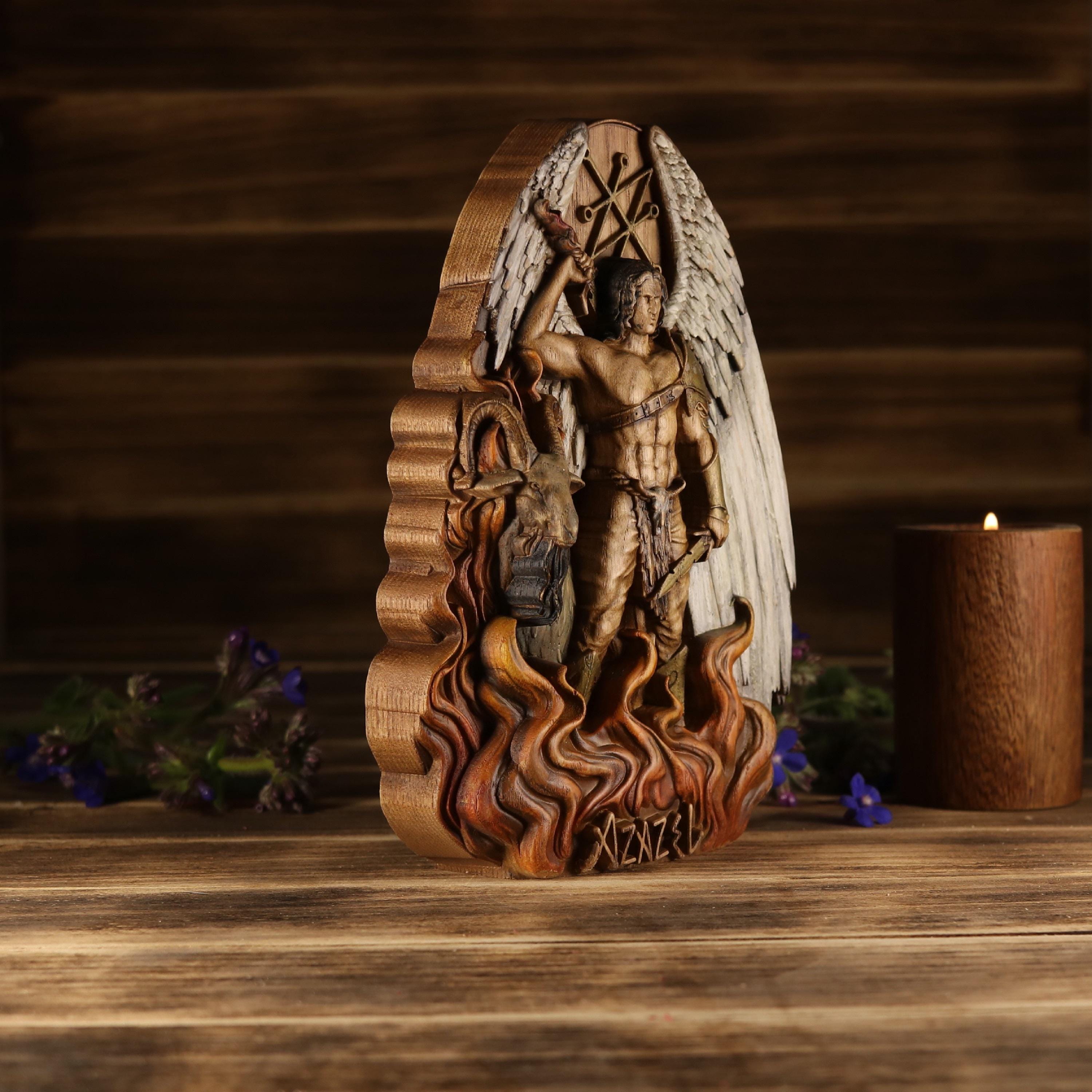 Wooden Colored Statue of Azazel - Etsy