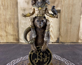 Balam Figurine Inspired by Ars Goetia Demonology. Mystical Occult Altar Decor, Gothic Interiors, Ritual