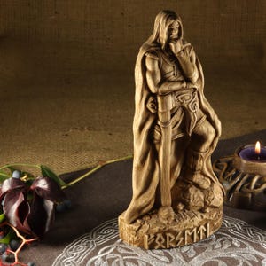 Forseti god, Norse gods Viking wood carving Norse pagan Norse altar Asatru Carved wood Odin Freya German gods Heathen Norse mythology Statue