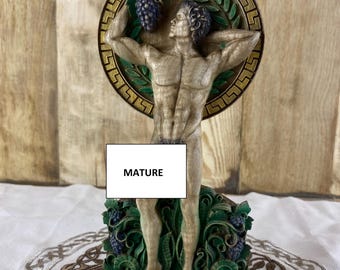 Priapus Wooden Statue —Greek God Priapus Sculpture – Mythology Decor Fertility & Prosperity Symbol