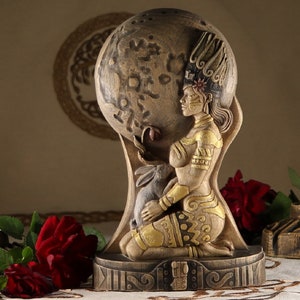 Ixchel, Mayan moon goddess Ix chel Mayan goddess, Aztec carving Aztec statue Sacred feminine Divine feminine Aztec altar Wood carving Wooden