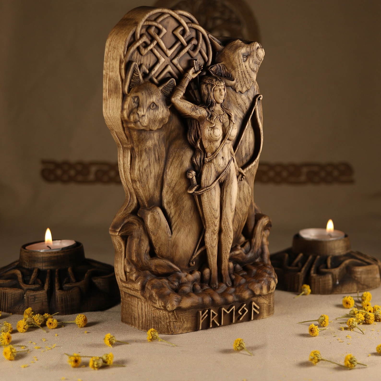 Freya Asatru Altar Freyja Goddess Statue Freya Cats Freyja Etsy