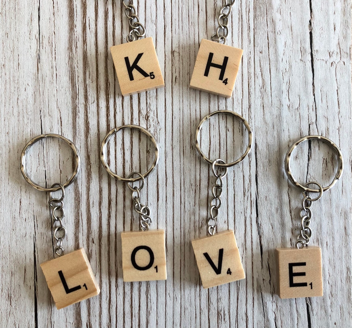 Scrabble Keyrings Scrabble Keychains Scrabble Art Scrabble Etsy UK