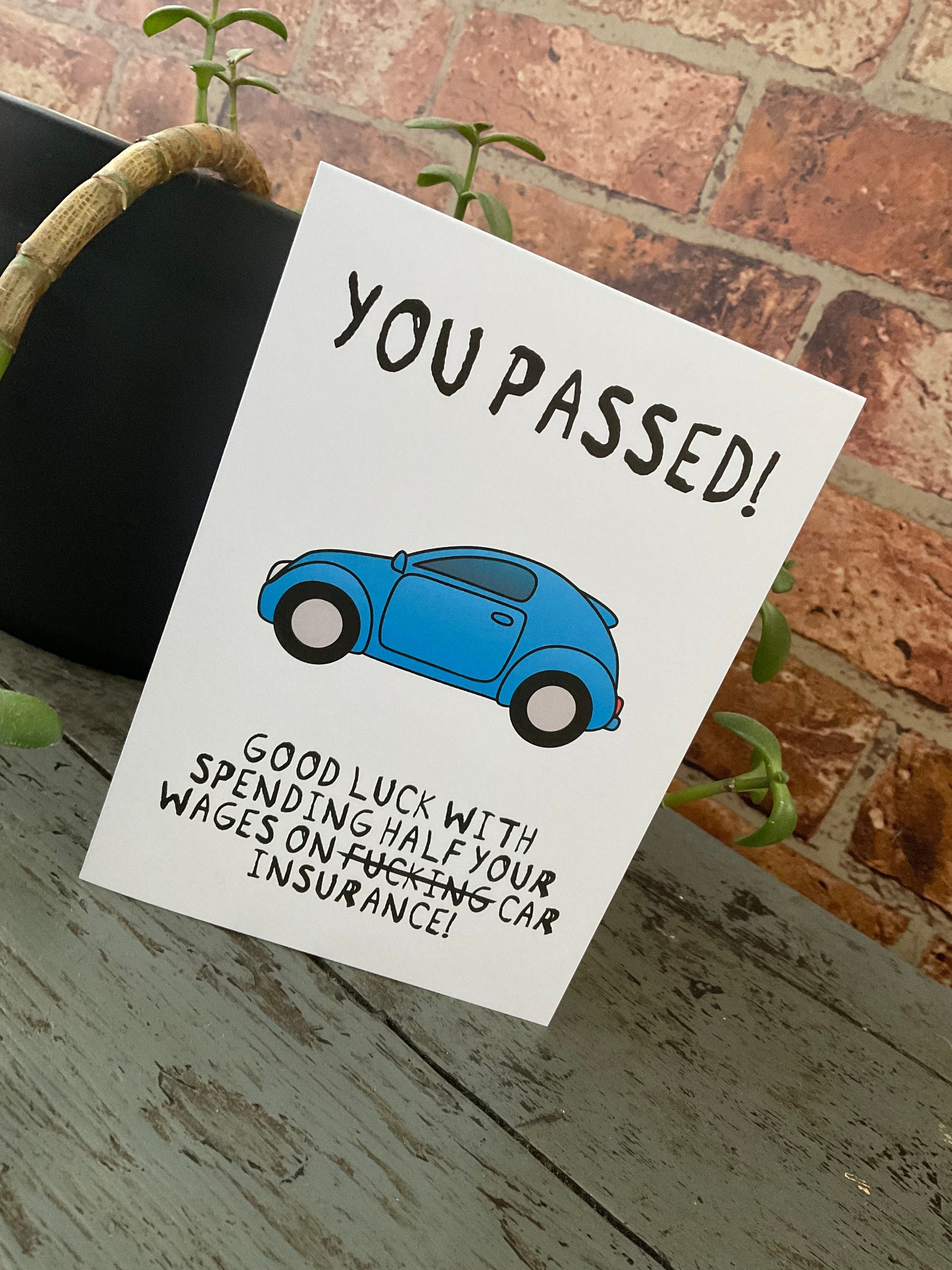 Pass Your Driving Test Card, Driving Test Card, Driving Test Gift, Driving Test Pass Gift