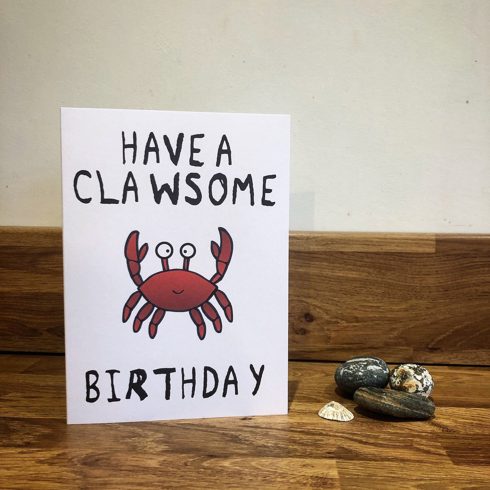 crab-card-crab-birthday-card-crab-lovers-card-beach-etsy