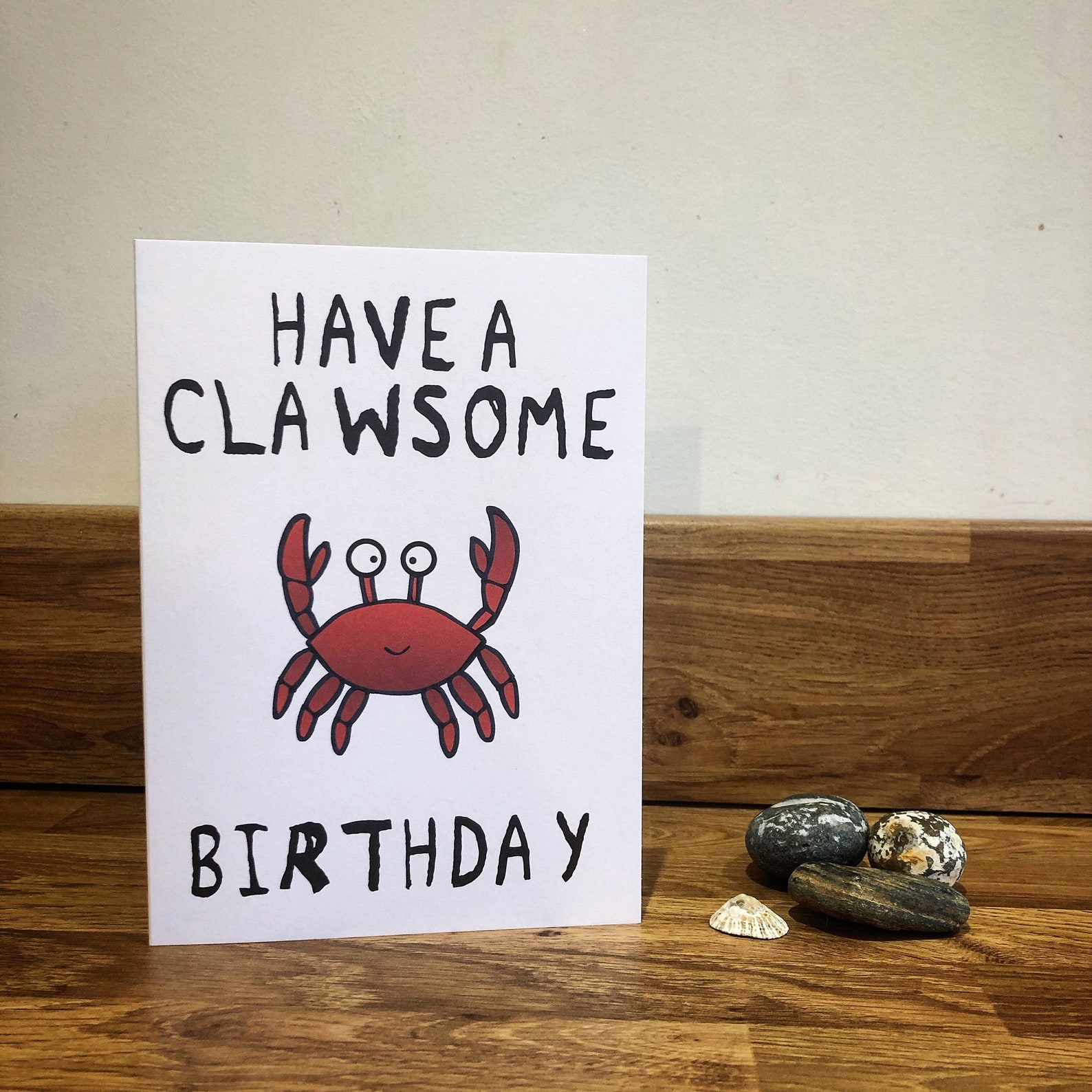 Crab Card Crab Birthday Card Crab Lovers Card Beach Etsy