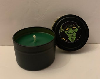 Small Horror Themed Frankenstein’s Monster Candle. Horror And Fantasy. Science Fiction. Fairy Decor. Halloween.