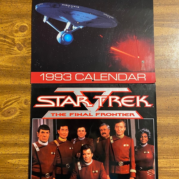 1990 Star Trek 5 Movie Calendar And 1993 Star Trek 6 Movie Calendar Bundle.