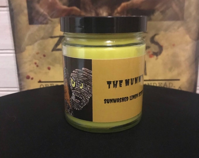 9 Ounce Horror Theme Scented Candle Of The Mummy. Home Decor. Movie Decor. Emo Candle. Horror And Fantasy. Science Fiction. Fairy. DIY.