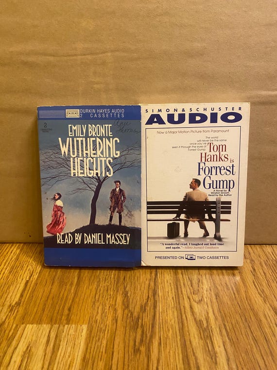 90's Audiobooks Cassette Tapes Bundle Forrest Gump And Wuthering Heights Books.