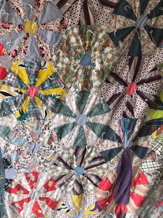 Vintage Pinwheels Hodge Podge Quilt Etsy