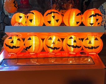 Vintage Halloween JOL Fabric Lights.