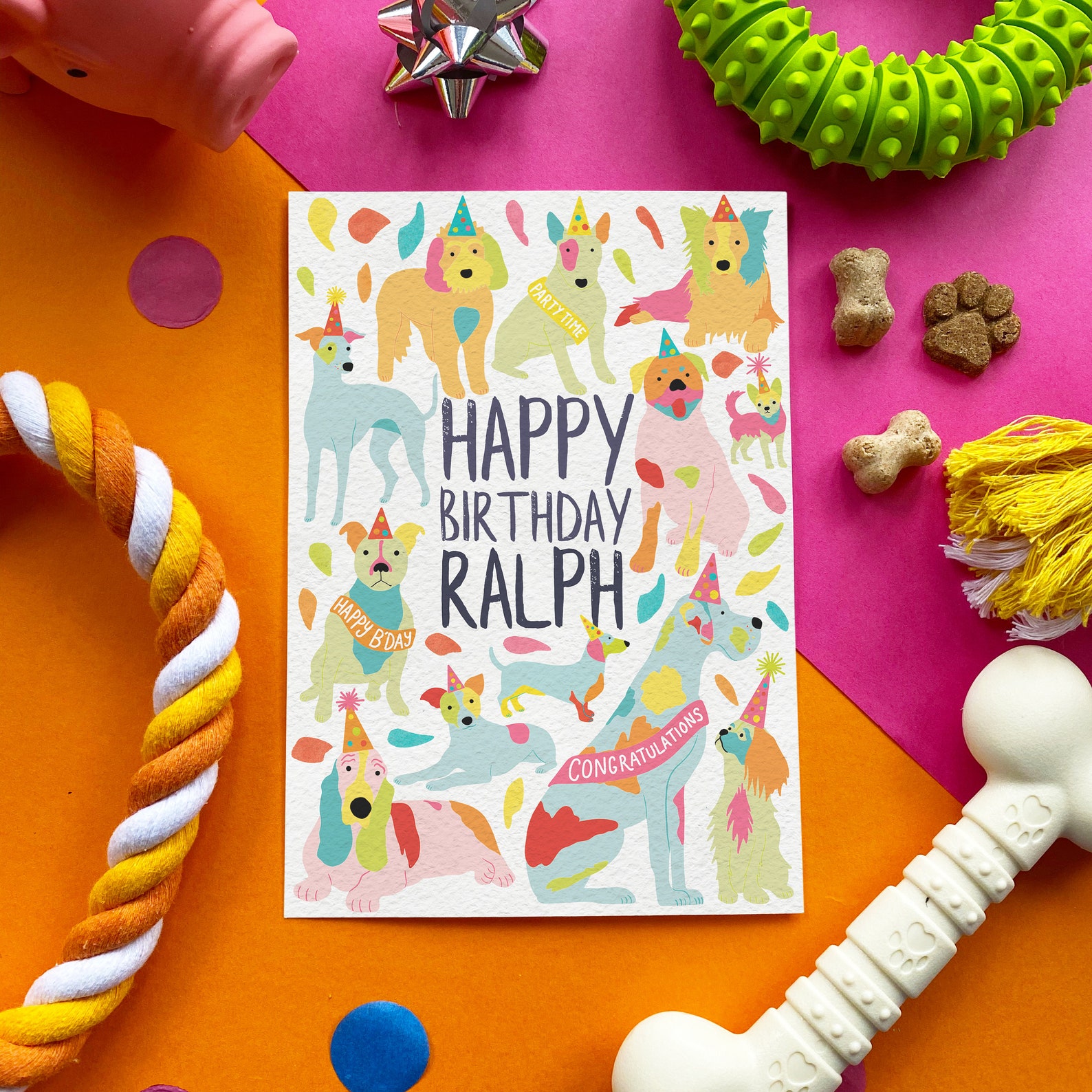 Personalised Edible Dog Card Happy Birthday Etsy